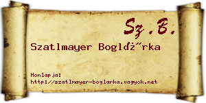 Szatlmayer Boglárka névjegykártya